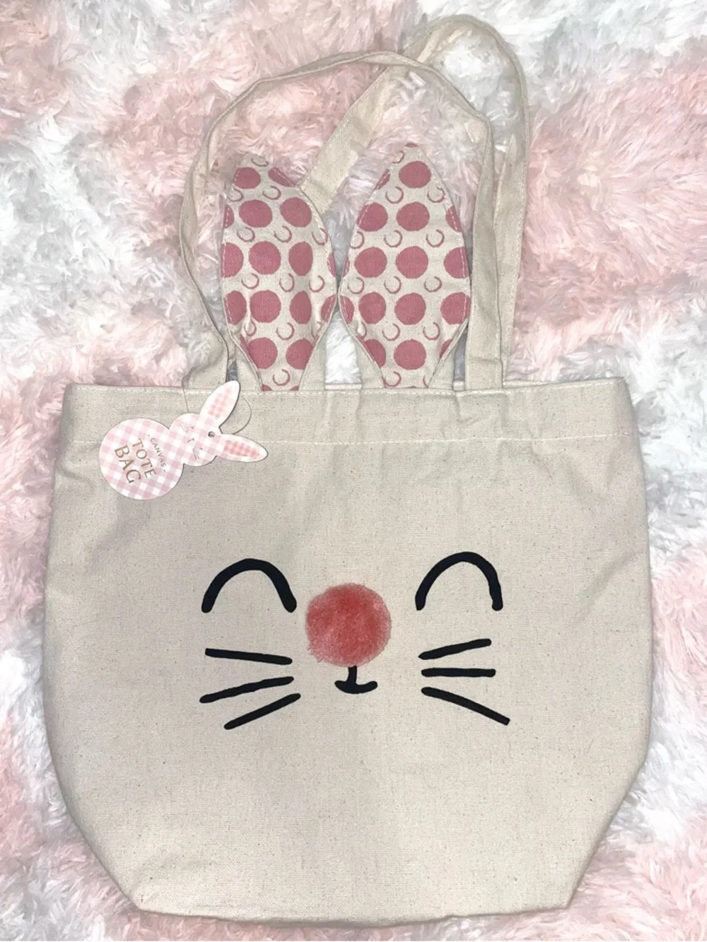 NWT bunny canvas tote bag